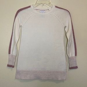 Tahari Cream and Pink Sparkle Sweater Tunic Girls Size Medium